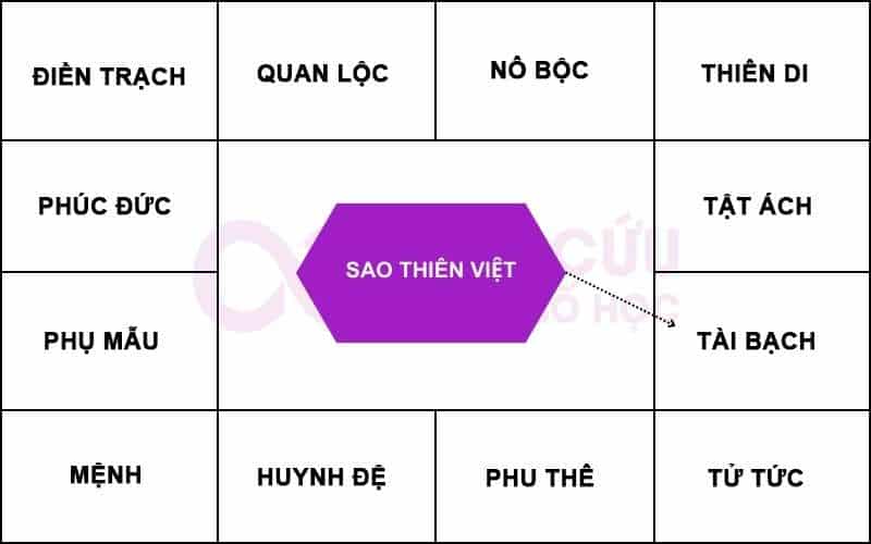 Sao Thiên Việt chiếu cung tài bạch