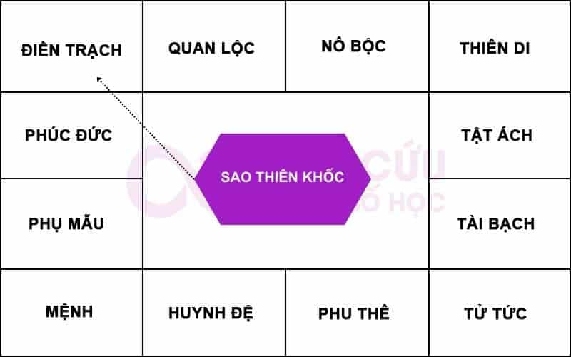 Sao Thiên Khốc chiếu điền trạch