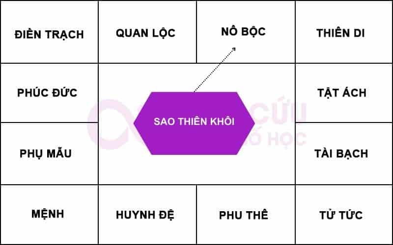 Sao Thiên Khôi chiếu Cung Nô Bộc