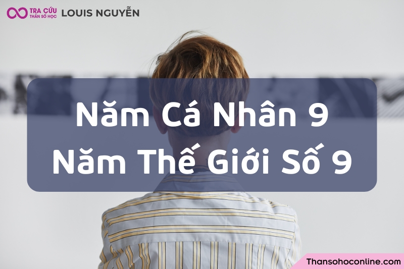 Năm cá nhân 9 trong năm thế giới số 9 là giai đoạn kết thúc sâu sắc để sẵn sàng tái sinh. Năm cá nhân 9 trong năm thế giới số 9 là giai đoạn kết thúc sâu sắc để sẵn sàng tái sinh.